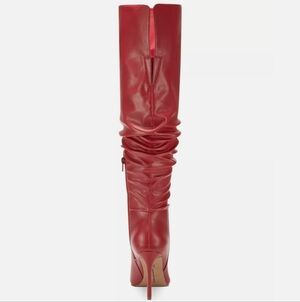 Iyonna Red Over the Knee Slouch Boots